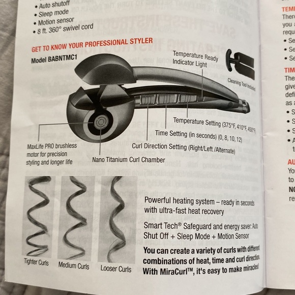 BaBylissPRO Nano Titanium MiraCurl Professional Curl Machine - Blue - Picture 5 of 5